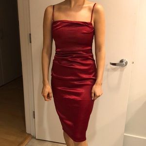 House of CB red wine colored dress! Perfect for Christmas